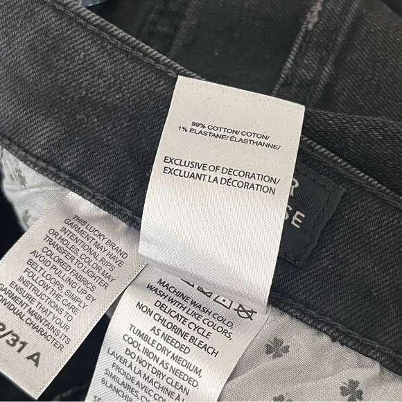 LUCKY BRAND NWT Super High Rise Straight Black Size 12/31 - Picture 6 of 10